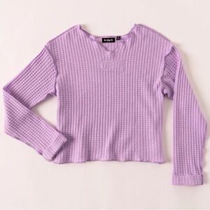 NEW- Kidpik Lilac Thermal Notched Tee